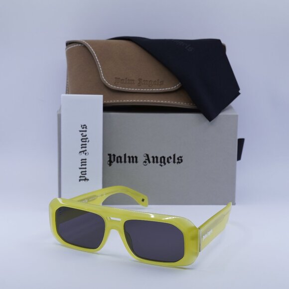 Palm Angels PERI102 WILLOW 1807 Rectangle Sunglasses - Yellow/Grey - Picture 1 of 10